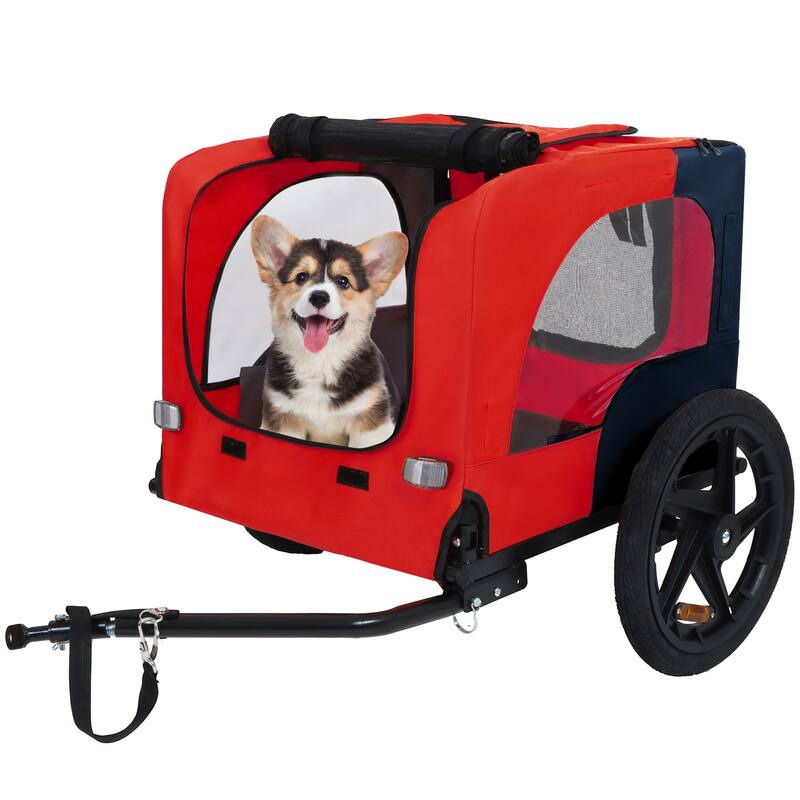 Pet Bike Trailer Dog Cart for Bicycle,Suitable for Small and Medium Pets, Easy Folding Cart Frame, Non-Slip Floor