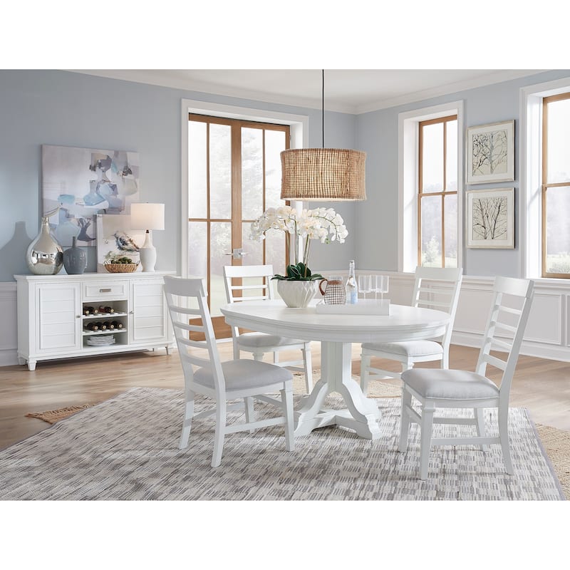 Magnussen Home Charleston White Dove Extendable 48" Round Dining Table - 48''W x 48''D x 30''H