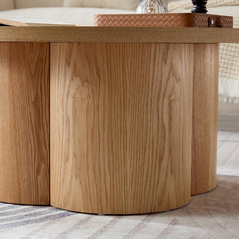 Modern Round Coffee Table - Natural