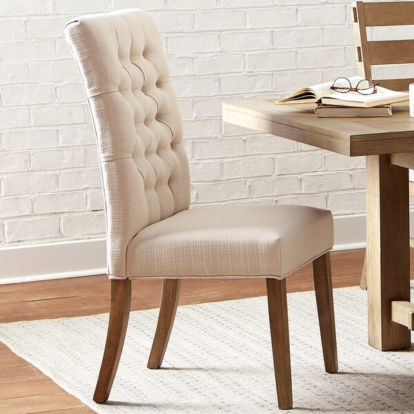 Signiture Tufted Back Oatmeal Upholstered Dinning Chairs Set of 2