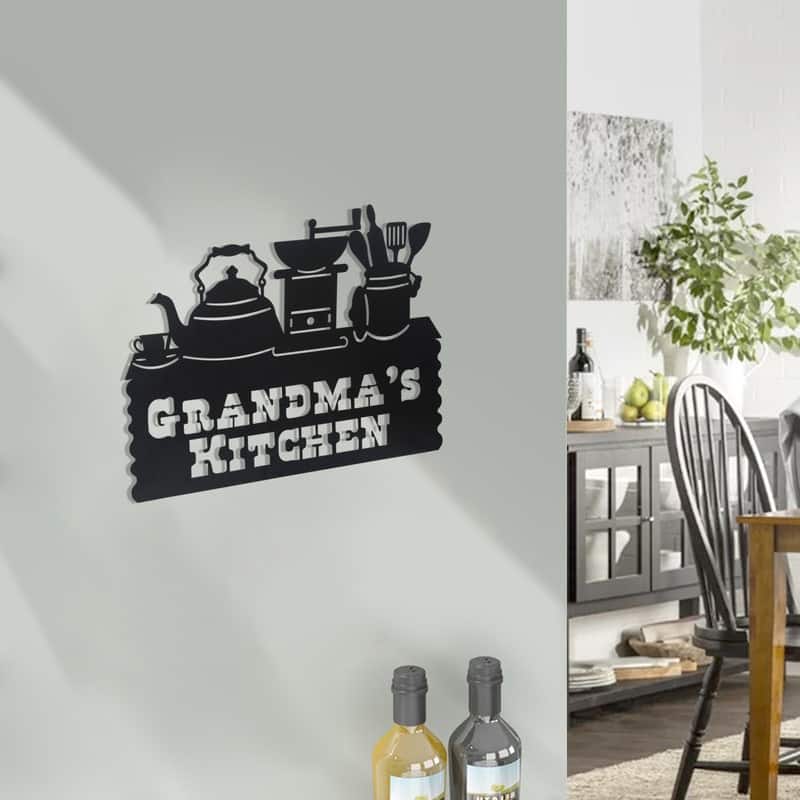 Adeco Metal Kitchen Wall Decor Coffee Bar Sign Home Decoration