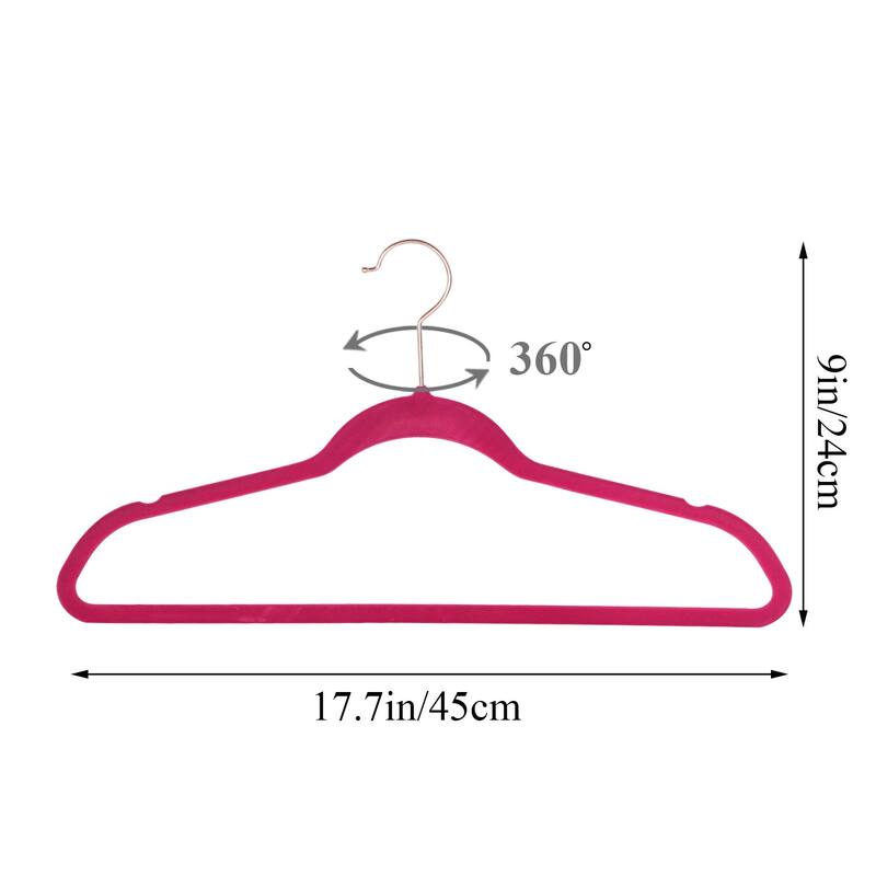 Javlergo 50/100 Pack Velvet Hangers, Heavy Duty Non Slip & Space-Saving Cloth Hangers with 6 Finger Clips & Tie Rack