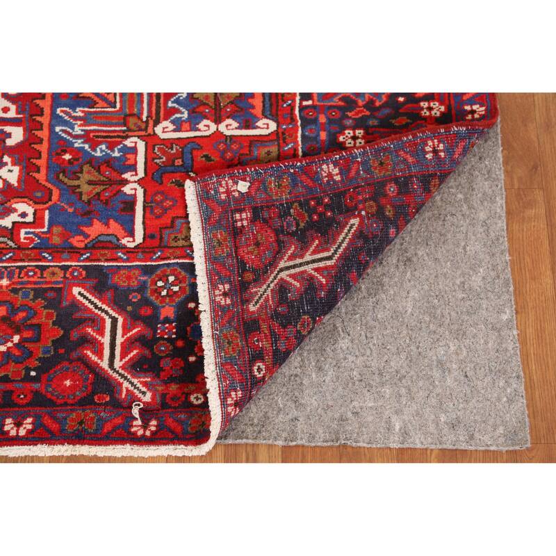 Hand Knotted Oriental 100% Wool Carpet Traditional Medallion Red Heriz Area Rug - 11' 0'' X 7' 9''