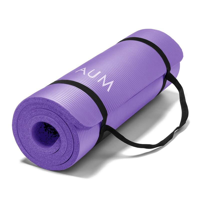 AUM High Density HD Foam Tech Yoga Exercise Mat - 72" x 24" x 1/2" - Purple