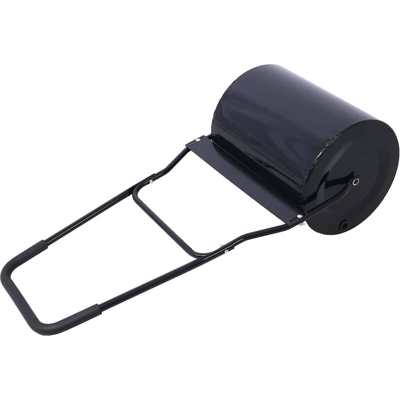 16 Gallon Heavy Duty Lawn Roller, Steel Drum for Lawn and Garden,Black
