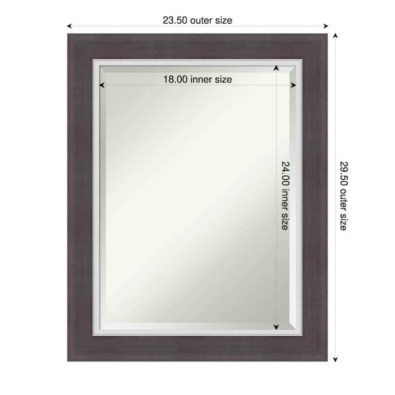 Ellie Beveled Framed Bathroom Vanity Wall Mirror - Ellie Brown Silver - 24 x 30 in