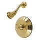 preview thumbnail 2 of 11, Kingston Brass Restoration Single-Handle Pressure Balanced Shower Faucet Brushed Brass