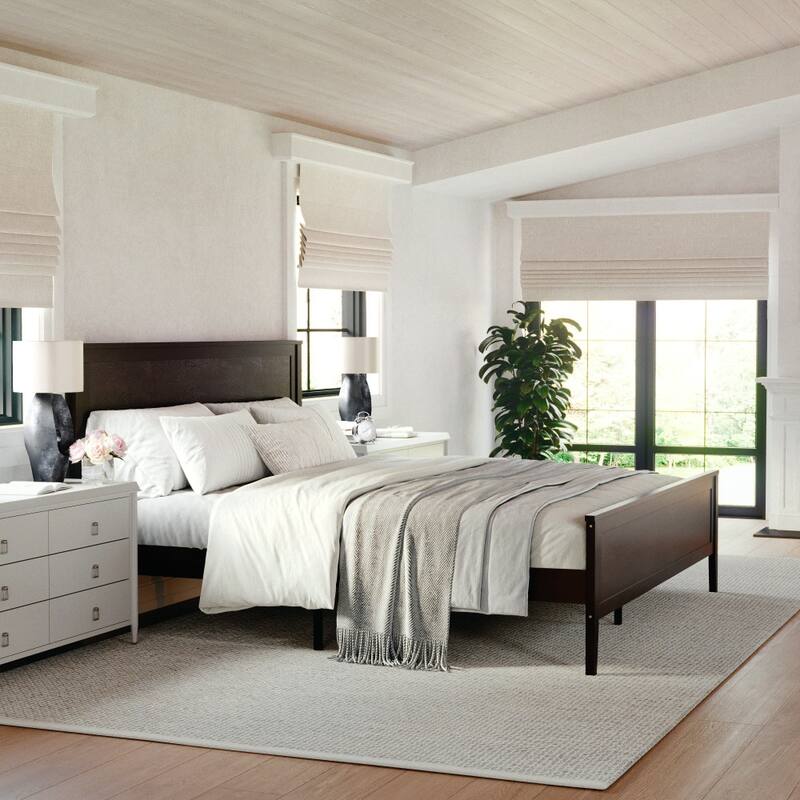 Martha Stewart Wooden Platform Bed with Headboard and Footboard