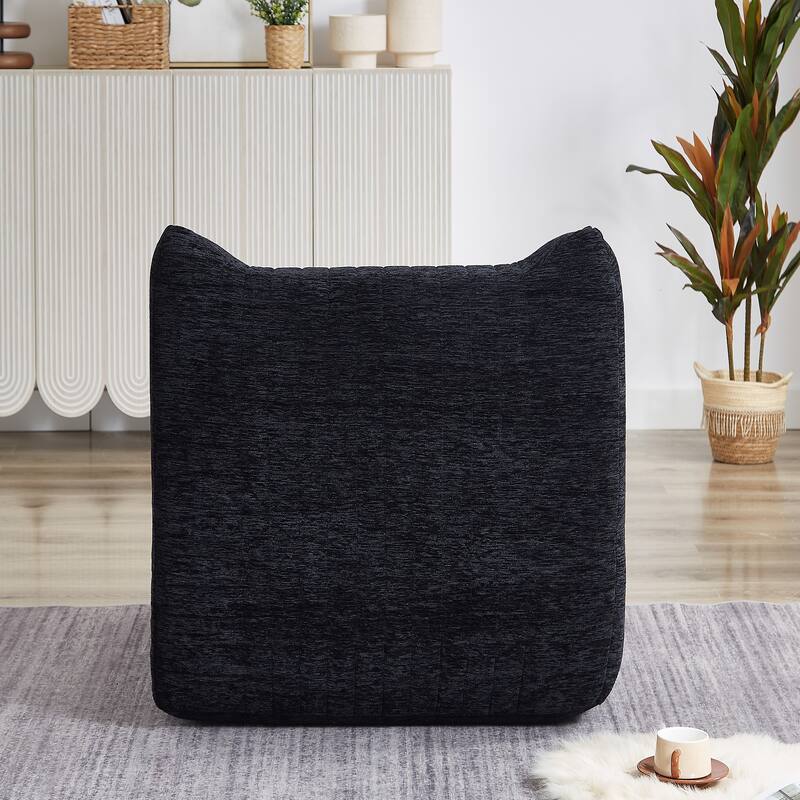 Bean Bag Chair for Adults - Oversized Comfy Lazy Floor Sofa (Black)