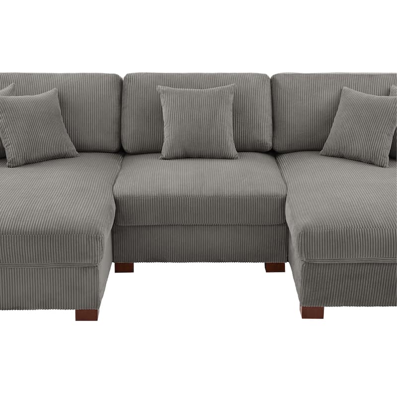 Corduroy Modular Couch Sectional Chaise Lounge Sofa