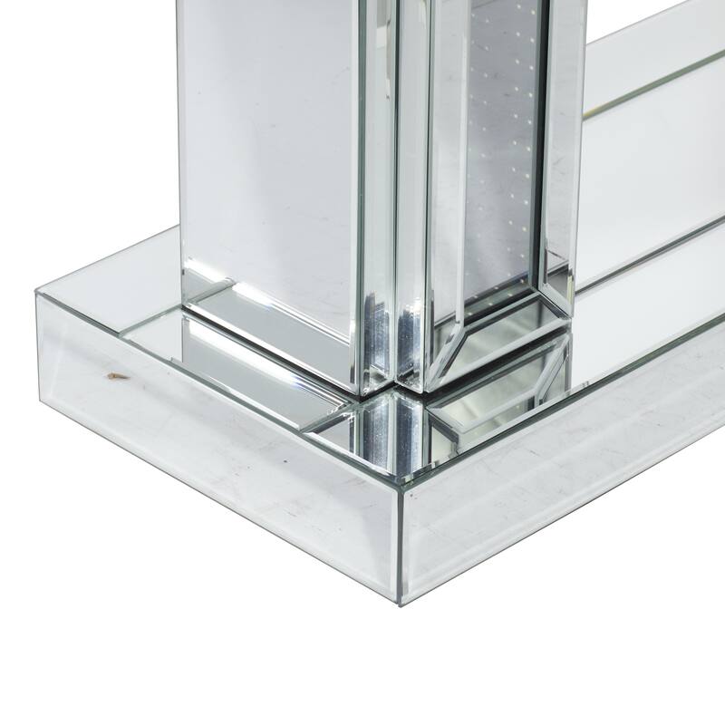 Wooden Mirrored Console Table - Silver - Roche River Decor