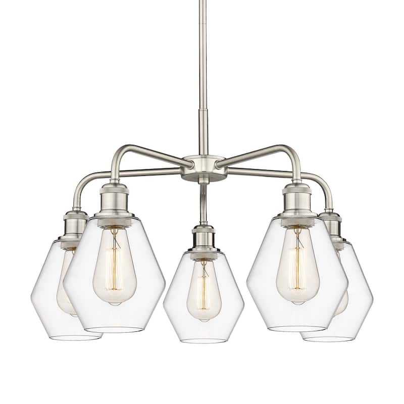 Innovations Lighting 516-5CR-16-24 Cindyrella Chandelier Cindyrella 5 - Satin Nickel / Clear