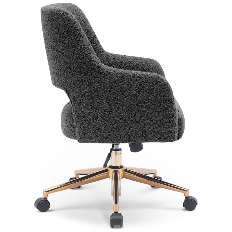 Boucle Upholstered Office/ Desk Chair - Swivel/ Adjustable Height (Set of 2)