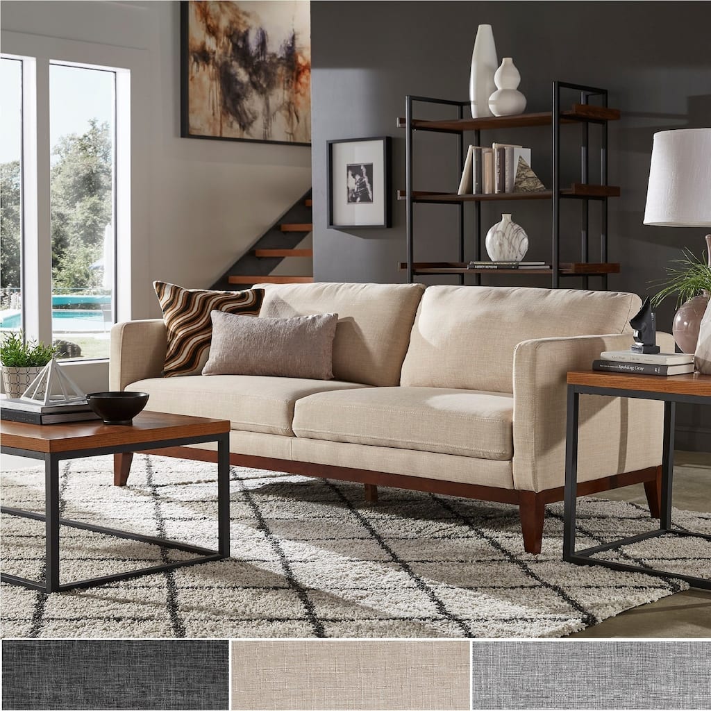 Vail Linen Upholstered Sofa and Loveseat by iNSPIRE Q Modern