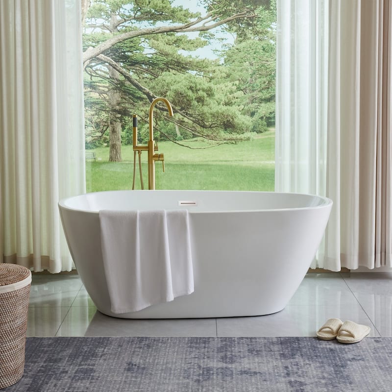 Vanity Art 59" Acrylic Freestanding Soaking Bathtub