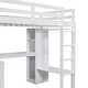 preview thumbnail 23 of 24, Wood Loft Bed Frame with Storage Shelves,1 Cabinet and 2 Drawers,L-shaped Desk,Full Size