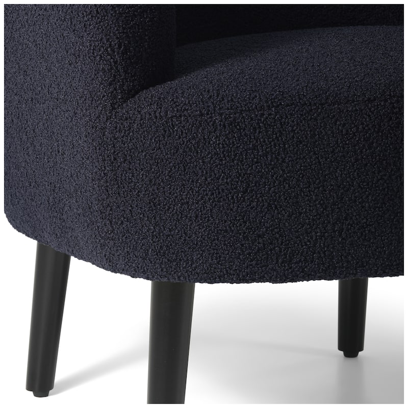 Bayville Sherpa Polyester Upholstered Barrel Chair - Faux Shearling