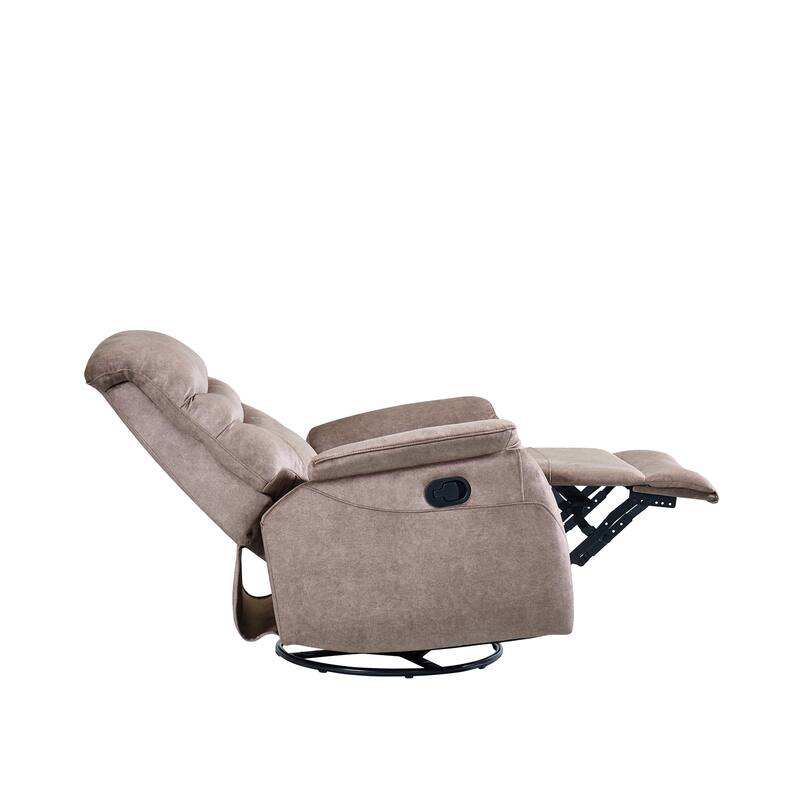 360 Swivel Rocking Recliner Chair Modern Velvet Lounge Chair Adjustable Single Sofa with Lumbar Support
