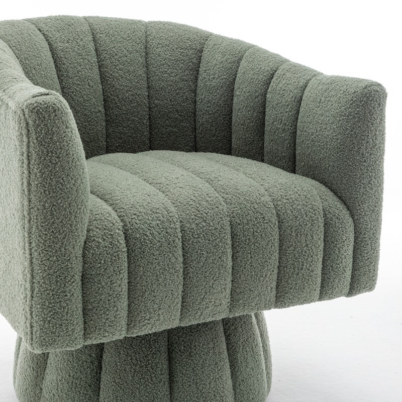 SEYNAR Modern Glam Velvet Upholstered Round Swivel Accent Barrel Chair Set of 2