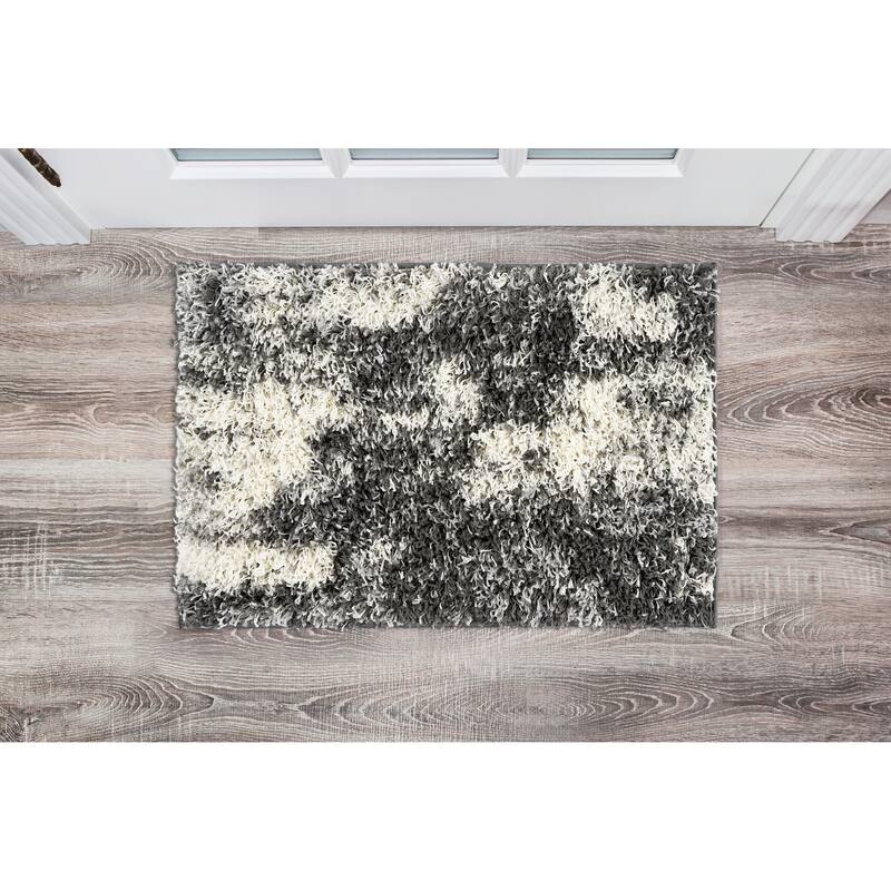 World Rug Gallery Modern Abstract Soft Plush Shag Area Rug