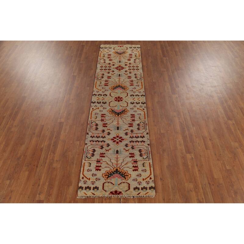 Kazak Indian Runner Rug Handmade Wool Carpet - 2'7"x 9'6"