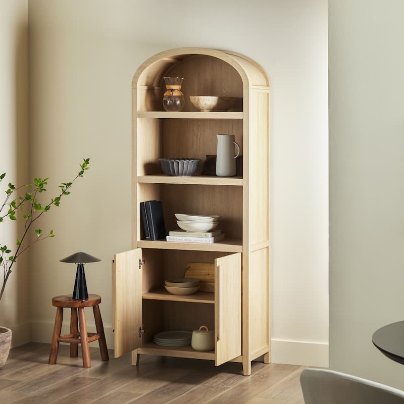 Middlebrook Designs 3 Shelf Open Arched Bookcase Cabinet