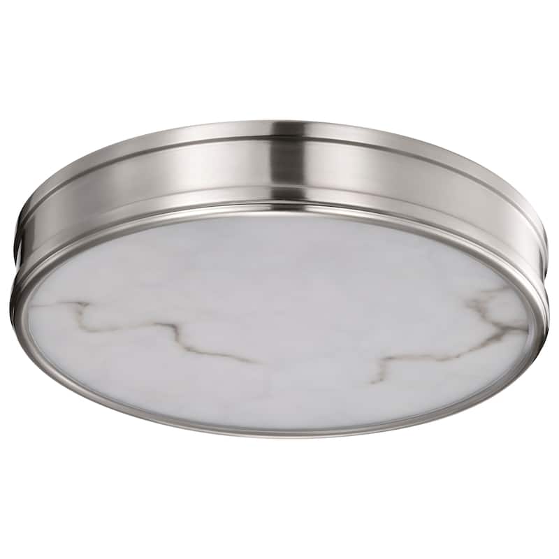 Kendall - 14 Inch LED Flush Mount - Brushed Nickel with Alabaster Glass - Brushed Nickel