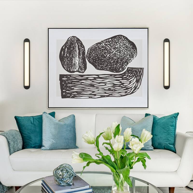 24" Modern Black/Gold LED Wall Sconce - 11W 3000K Warm Light, Linear Fixture for Bedroom & Hallway