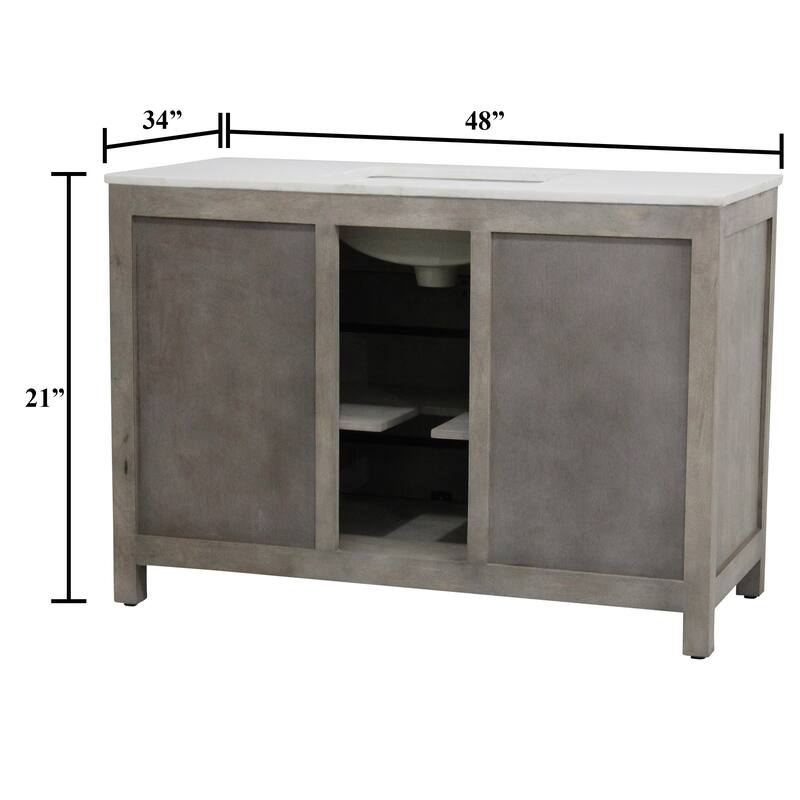 Barn Door Vanity 48 " wide in White Pigment