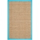 preview thumbnail 110 of 169, SAFAVIEH Natural Fiber Marina Basketweave Seagrass Rug 2'3" x 4' - Natural/Turquoise