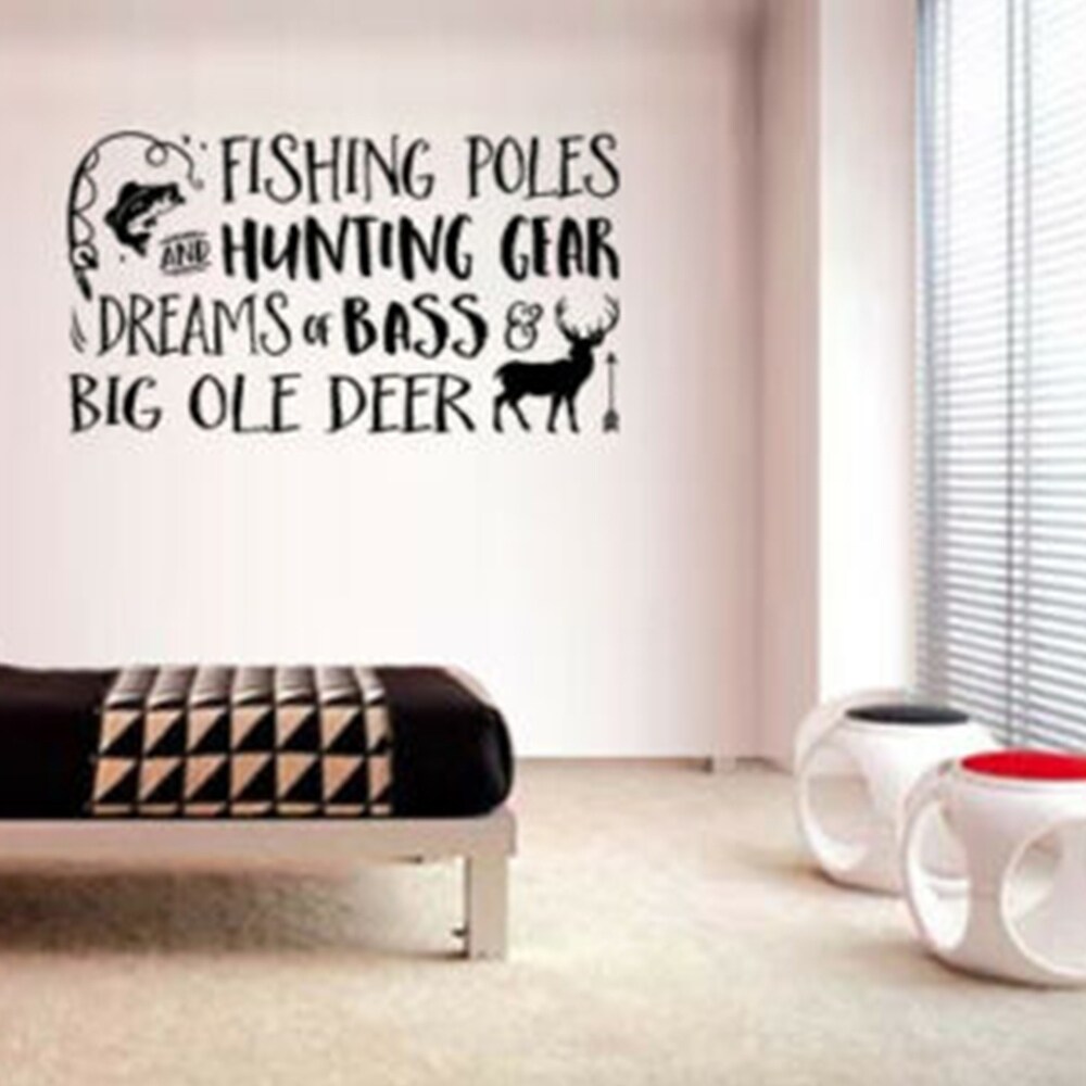 Room Sticker Wall or Widow Decal Fishing Poles and Hunting Gear 