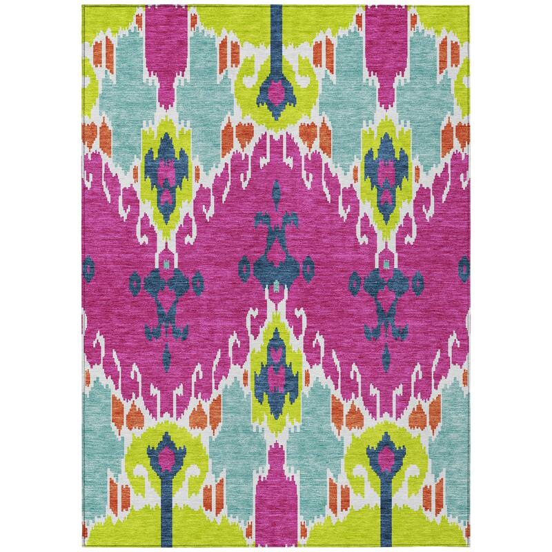 HomeRoots Ikat Transitional Rectangle Outdoor Rug