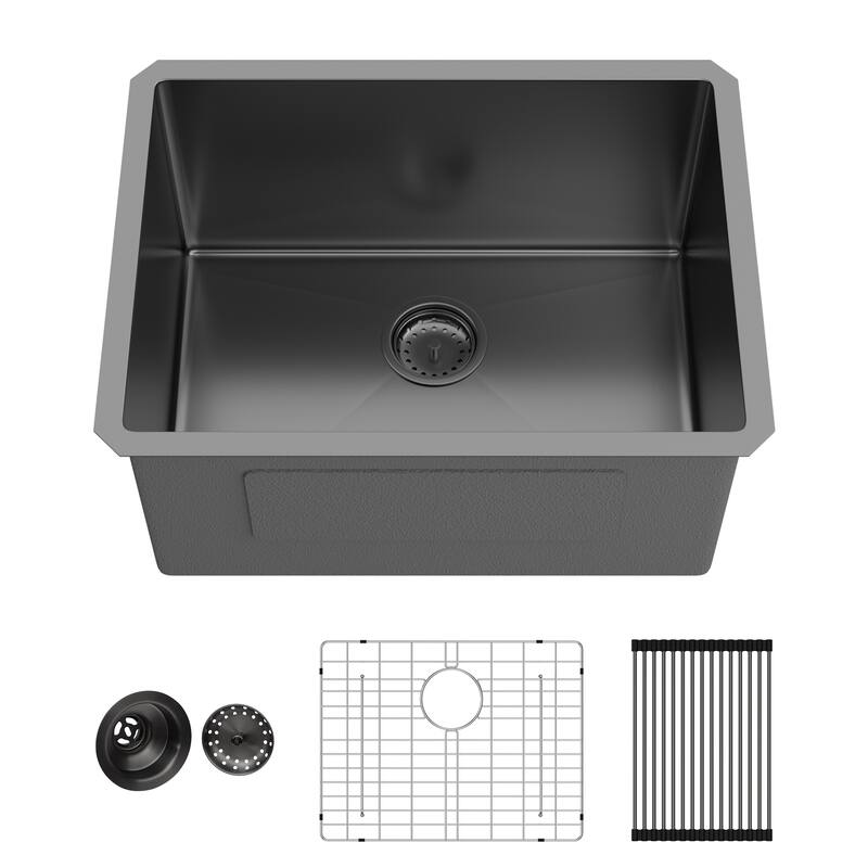 Laundry Sink 24 Inch 24x18x12 Inch Undermount Laundry Utility Sink Deep Single Bowl 16 Gauge Stainless Steel