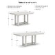 preview thumbnail 10 of 8, Signature Design by Ashley Robbinsdale White Counter Height Dining Extension Table - 42" W x 86" D x 36" H