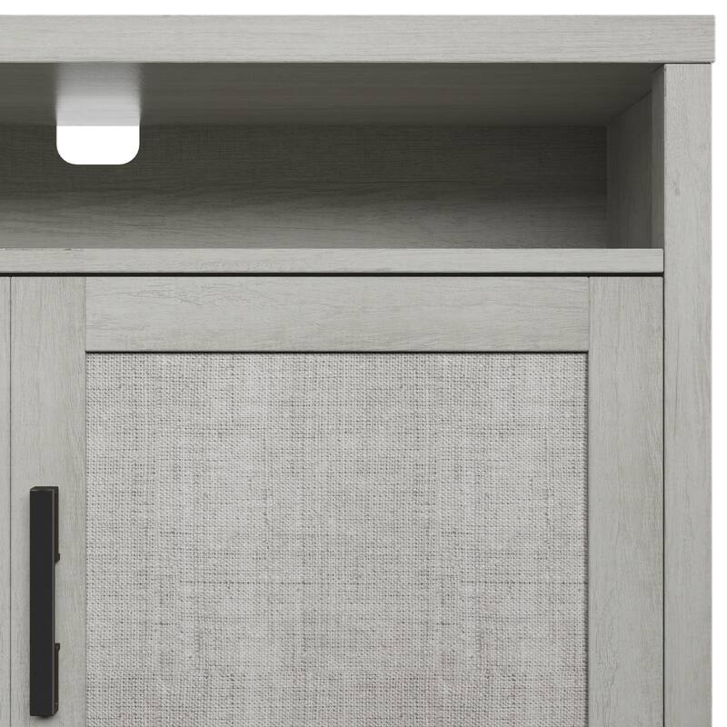TV Stand for TVs up to 80" with Linen Doors