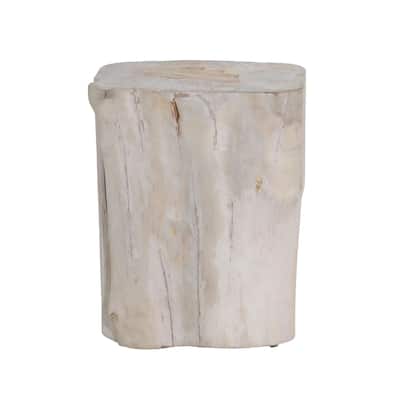 Glenwood Teak End Table, White