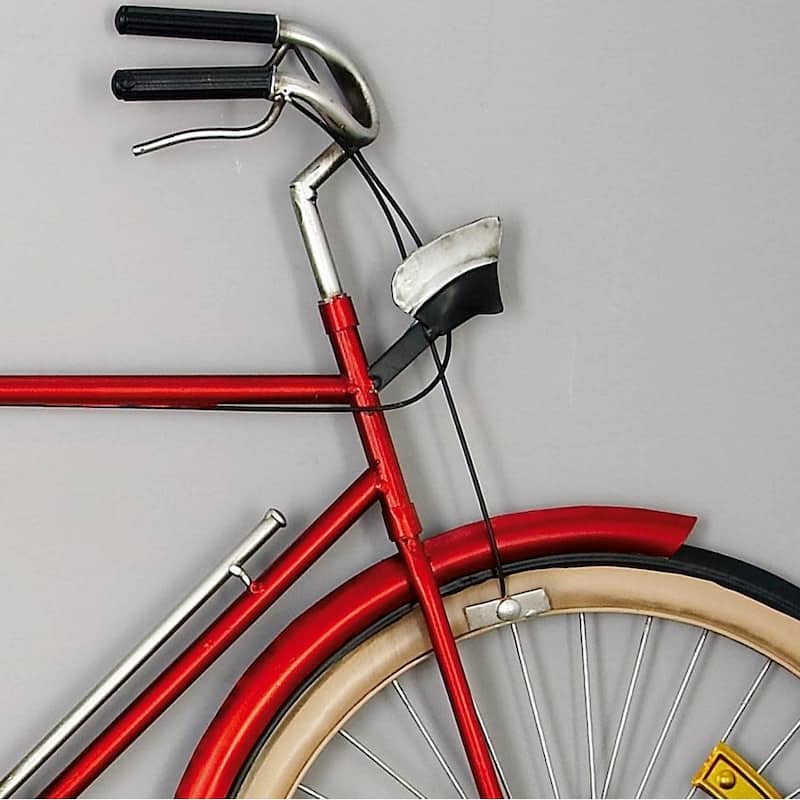 Metal Bike Home Wall Decor with Seat and Handles - Red - Roche River Decor