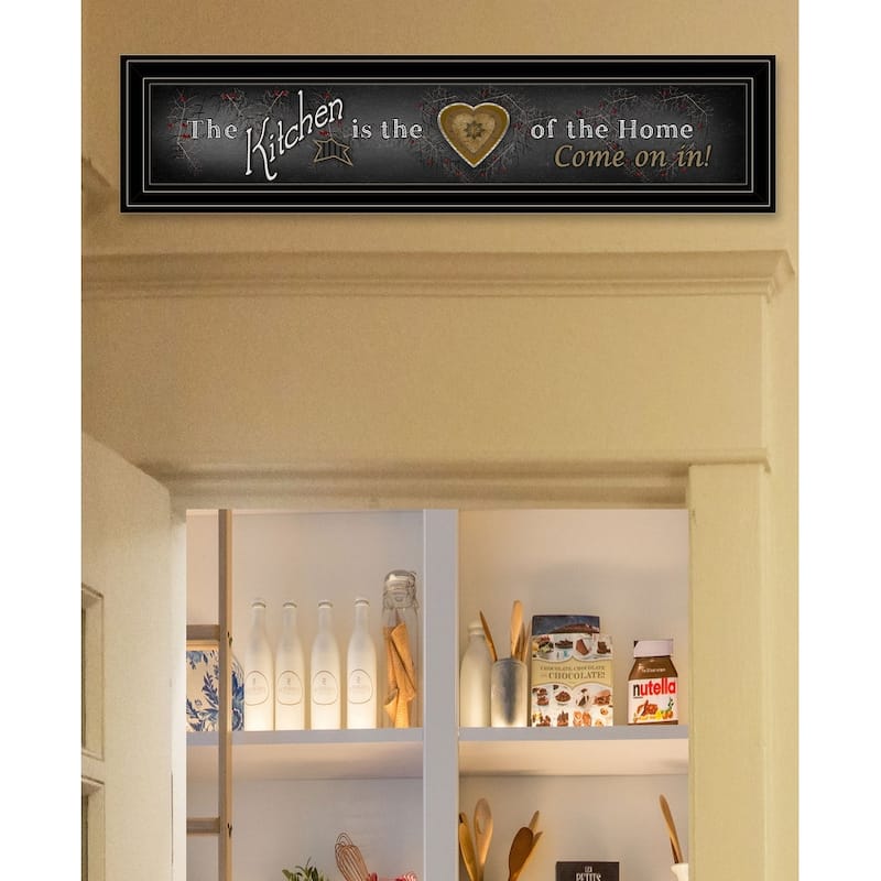 TrendyDecor4U Farmhouse "Chalkboard Kitchen" Framed Print Wall Art - Earthtone