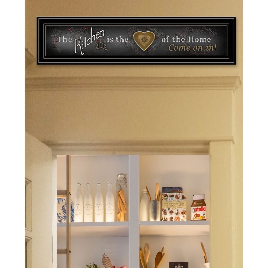 TrendyDecor4U Farmhouse "Chalkboard Kitchen" Framed Print Wall Art - Earthtone