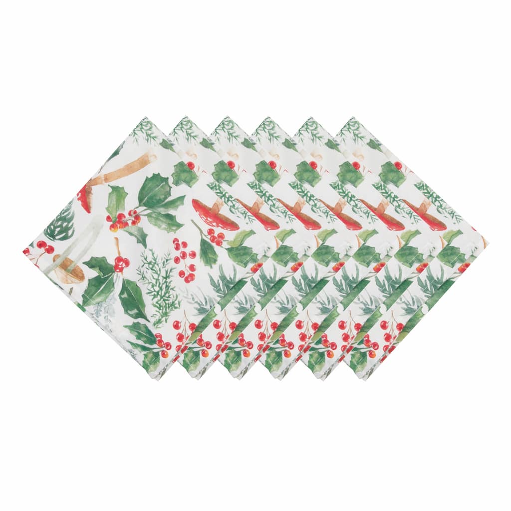 Mushroom Meadow Napkin S/6 - Beige
