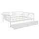 preview thumbnail 4 of 7, Full size Daybed Wood Slat Support with Two Drawers and Rails in Three Sides