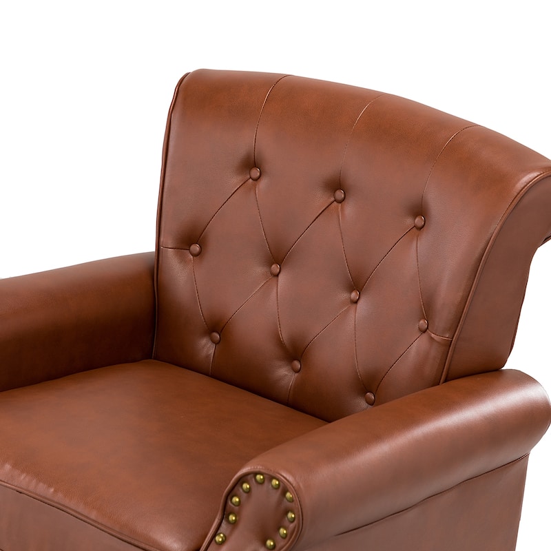 Mycenae Upholstered Accent Armchair with Nailhead Trim Set of 2