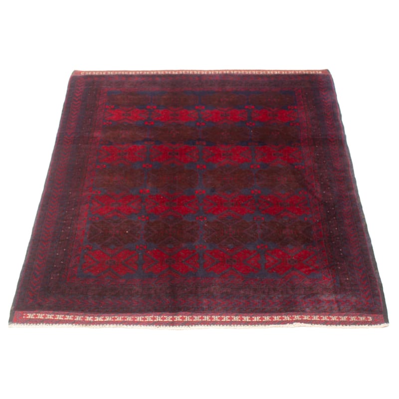 ECARPETGALLERY Hand-knotted Teimani Burgundy Wool Rug - 4'6 x 6'1