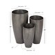 preview thumbnail 4 of 13, Grey Iron Contemporary Modern Round Floor Planter (Set of 3) - 15 x 15 x 30Round