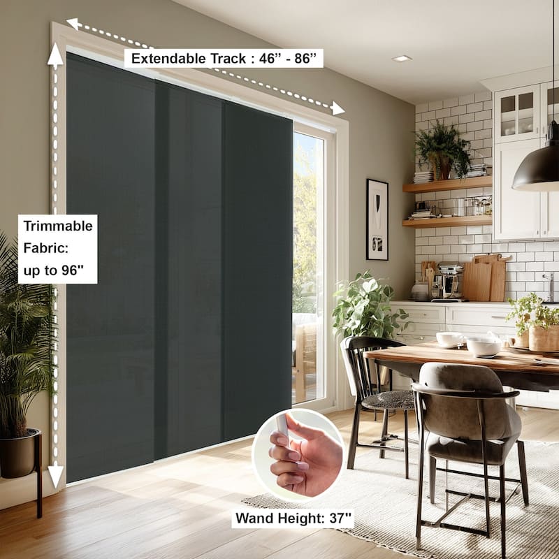 CHICOLOGY Adjustable Sliding Panels, 4-Rail Track, Light Filtering