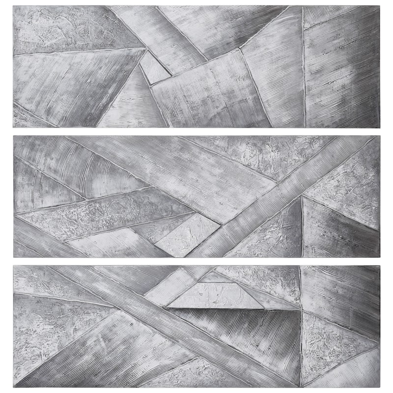 Diamonds Textured Metallic Hand Painted Canvas Wall Art Set of 3