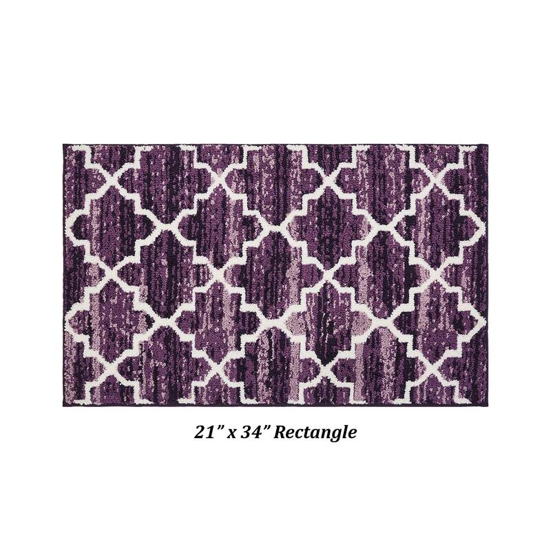 Better Trends Savio Collection Marrakesh Bathroom Rug - 100% Micro Polyester with Gel Foam Backing, Machine Washable Bath Mat