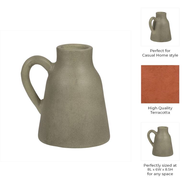 Sagebrook Home Terracotta Vase With Handle
