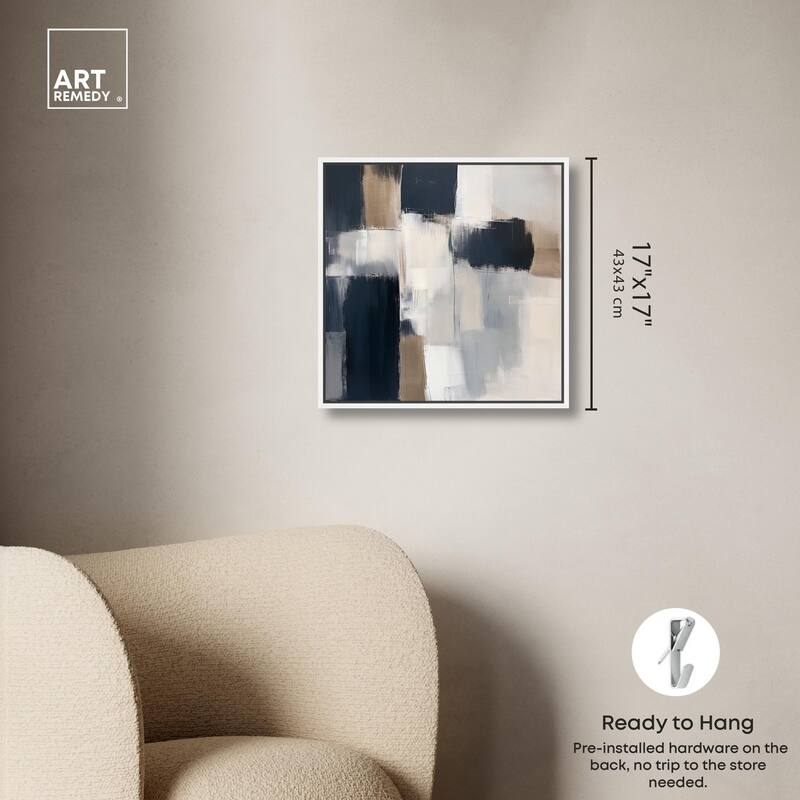 Blue and Tan Abstraction II Canvas by Art Remedy