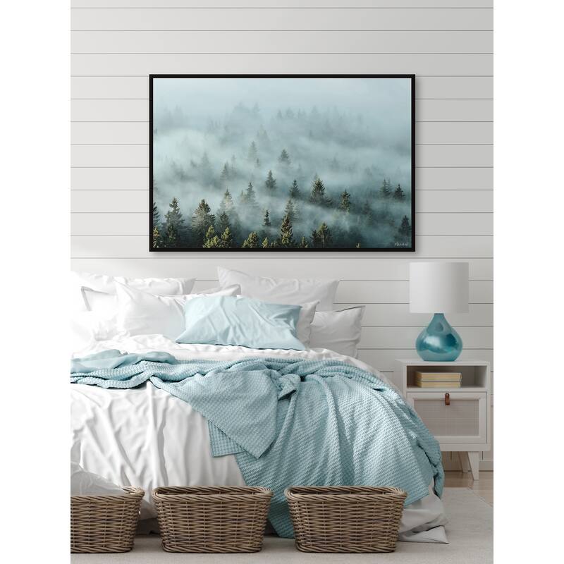Misty Morning Glaze Floater Framed Print on Canvas